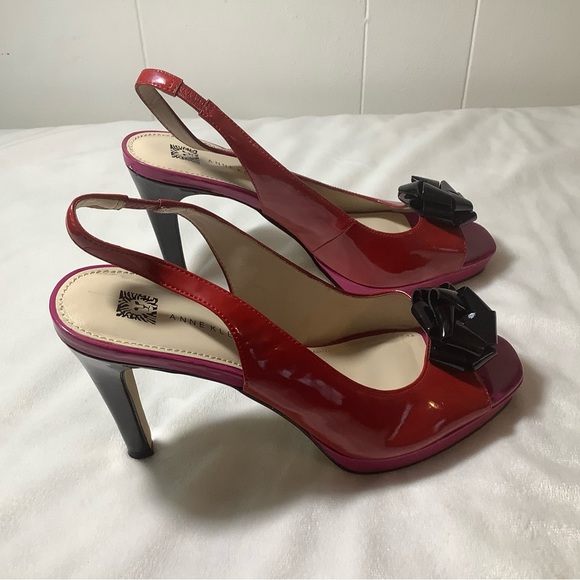 ANNE KLEIN high heels black and red size 8.5 M - Picture 6 of 12